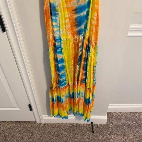 Revolve Kos Resort Rainbow Tie Dye Strappy Maxi Dress Small - Picture 8 of 11